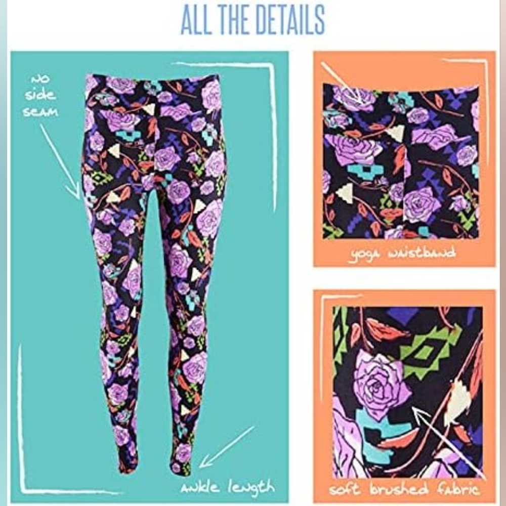 Snowflake One Size LuLaRoe Leggings - Picture 3 of 6
